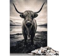 Puzzle pour Adultes Vaches des Highlands écossaises 1000 pièces Puzzles en Bois Puzzle Adultes et Jeu Stimulant 1000 pièces (75x50cm)