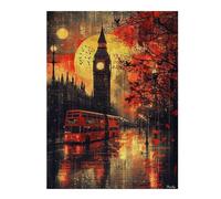 Puzzle pour Adultes Vintage Shadows Gothic London at Dusk Puzzles pour Adultes, Jouets À Monter Soi-même, pour S'amuser en Famille, Une Offre Idéale comme Cadeau pour Toute La Famille 52x38cm/1000pcs