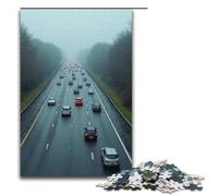 Puzzle pour Adultes Voitures sur l'autoroute 1000 pièces Puzzle en Bois pour Adultes et Enfants à partir de 12 Ans 1000 pièces (38 x 26 cm)