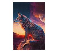 Puzzle pour Adultes Wolf Sunset Puzzles pour Adultes, Jouets À Monter Soi-même, pour S'amuser en Famille, Une Offre Idéale comme Cadeau pour Toute La Famille 75x50cm/1000pcs