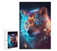 Puzzle Pour Adultes1000 PCS Abstract Lion Wolf Fusion Puzzle Puzzle Jeu D'assemblage De Modèles Uniques Pour Anniversaires Et Cadeaux 1000 PCS
