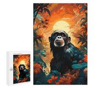 Puzzle pour Adultes1000 PCS Amazon Jungle Ape Sunset Puzzle pour Adolescents pour S'amuser en Famille, Un Défi Éducatif, Un Cadeau d'anniversaire Unique 1000 PCS