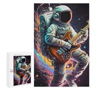 Puzzle pour Adultes1000 PCS Astronaut in Space Playing Guitar Puzzles pour Adolescents, Jouet, Décoration Murale, Passe-Temps, Cadeau d'anniversaire, Cadeaux, 1000 PCS