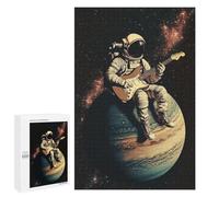 Puzzle pour Adultes1000 PCS Astronaut Playing Guitar on Jupiter Puzzle pour Adolescents pour S'amuser en Famille, Un Défi Éducatif, Un Cadeau d'anniversaire Unique 1000 PCS