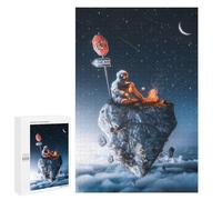 Puzzle pour Adultes1000 PCS Astronaut Roasting Marshmallows on A Floating Rock Puzzle pour Adultes, Jeux en Famille, Découpe De Précision, Cadeaux Uniques pour Un Anniversaire Ou Noël 1000 PCS