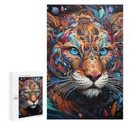 Puzzle pour Adultes1000 PCS Colorful Abstract Tiger Art Print Puzzle pour Adolescents pour S'amuser en Famille, Un Défi Éducatif, Un Cadeau d'anniversaire Unique 1000 PCS