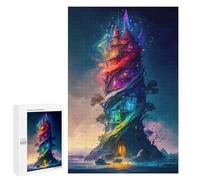 Puzzle pour Adultes1000 PCS Colorful Castle The Glass Puzzle Casse-tête, Jeu D'assemblage De Motifs, Cadeau d'anniversaire Unique 1000 PCS