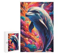 Puzzle pour Adultes1000 PCS Colorful Dolphin Fantasy Puzzles pour Adolescents, Jouet, Décoration Murale, Passe-Temps, Cadeau d'anniversaire, Cadeaux, 1000 PCS