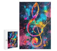 Puzzle pour Adultes1000 PCS Colorful Music Notes Art Print-1 Puzzle pour Adolescents pour S'amuser en Famille, Un Défi Éducatif, Un Cadeau d'anniversaire Unique 1000 PCS