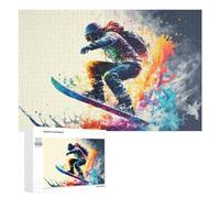 Puzzle pour Adultes1000 PCS Colorful Snowboarder in Action Puzzle pour Adultes, Jeu De Réflexion, Cadeau d'anniversaire Ou De Noël 1000 PCS