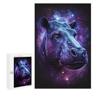 Puzzle pour Adultes1000 PCS Cosmic Hippo Portrait Print-1 Puzzle pour Adolescents pour S'amuser en Famille, Un Défi Éducatif, Un Cadeau d'anniversaire Unique 1000 PCS