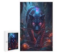 Puzzle pour Adultes1000 PCS Cosmic Jaguar in The Jungle Casse-tête pour Adolescents, Jeu De Réflexion, Décoration Intérieure, Cadeau d'anniversaire Unique 1000 PCS
