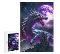 Puzzle pour Adultes1000 PCS Dragon Moonlit Majesty Puzzles pour Adolescents, Jouet, Décoration Murale, Passe-Temps, Cadeau d'anniversaire, Cadeaux, 1000 PCS