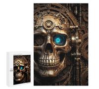 Puzzle pour Adultes1000 PCS Eerie Steampunk Skull Puzzle Casse-tête, Jeu D'assemblage De Motifs, Cadeau d'anniversaire Unique 1000 PCS