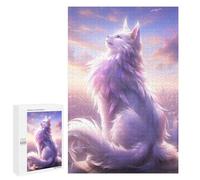 Puzzle pour Adultes1000 PCS Elegant White Cat Puzzle Casse-tête, Jeu D'assemblage De Motifs, Cadeau d'anniversaire Unique 1000 PCS