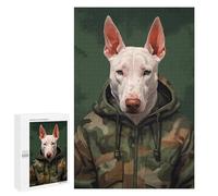 Puzzle pour Adultes1000 PCS English Bull Terrier Camo Puzzle Casse-tête, Jeu D'assemblage De Motifs, Cadeau d'anniversaire Unique 1000 PCS