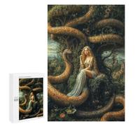 Puzzle pour Adultes1000 PCS Eve and Serpent in Eden Garden Allegory Casse-tête pour Adolescents, Jeu De Réflexion, Décoration Intérieure, Cadeau d'anniversaire Unique 1000 PCS