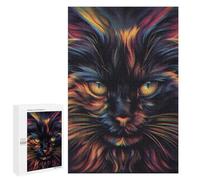 Puzzle pour Adultes1000 PCS Face Cat Expression Retro Puzzle Casse-tête, Jeu D'assemblage De Motifs, Cadeau d'anniversaire Unique 1000 PCS