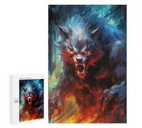 Puzzle pour Adultes1000 PCS Fiery Beast Artwork Puzzle pour Adolescents pour S'amuser en Famille, Un Défi Éducatif, Un Cadeau d'anniversaire Unique 1000 PCS