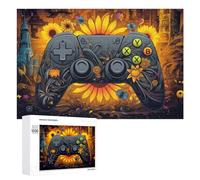 Puzzle pour Adultes1000 PCS Floral Fusion Gaming Controller Artwork Puzzles pour Adolescents, Jouet, Décoration Murale, Passe-Temps, Cadeau d'anniversaire, Cadeaux, 1000 PCS