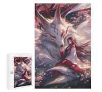 Puzzle pour Adultes1000 PCS Fox Spirit and Cherry Blossom Maiden Puzzle pour Adolescents pour S'amuser en Famille, Un Défi Éducatif, Un Cadeau d'anniversaire Unique 1000 PCS