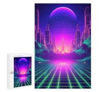 Puzzle pour Adultes1000 PCS Futuristic Retrowave Vibes Puzzle Casse-tête, Jeu D'assemblage De Motifs, Cadeau d'anniversaire Unique 1000 PCS