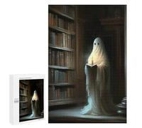 Puzzle pour Adultes1000 PCS Ghost Reading Book in Library Casse-tête pour Adolescents - Jeu De Réflexion - Améliore La Mémoire - Aide À Exercer Le Cerveau 1000 PCS