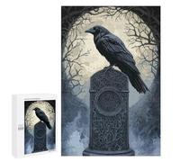 Puzzle pour Adultes1000 PCS Gothic Raven on Stone Monument Casse-tête pour Adolescents, Jeu De Réflexion, Décoration Intérieure, Cadeau d'anniversaire Unique 1000 PCS
