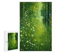 Puzzle pour Adultes1000 PCS Green Forest Meadow Painting Casse-tête pour Adolescents, Jeu De Réflexion, Décoration Intérieure, Cadeau d'anniversaire Unique 1000 PCS