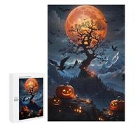 Puzzle pour Adultes1000 PCS Halloween Moonlit Mountain Puzzle pour Adolescents pour S'amuser en Famille, Un Défi Éducatif, Un Cadeau d'anniversaire Unique 1000 PCS