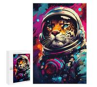 Puzzle pour Adultes1000 PCS Jaguar Astronaut Space Explorer Puzzle pour Adolescents pour S'amuser en Famille, Un Défi Éducatif, Un Cadeau d'anniversaire Unique 1000 PCS