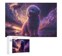 Puzzle pour Adultes1000 PCS Magical Dog with Lightning Aura Puzzle Casse-tête, Jeu D'assemblage De Motifs, Cadeau d'anniversaire Unique 1000 PCS