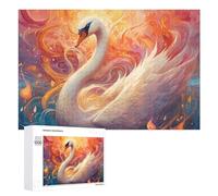 Puzzle pour Adultes1000 PCS Magical Swan in Flames Puzzles pour Adolescents, Jouet, Décoration Murale, Passe-Temps, Cadeau d'anniversaire, Cadeaux, 1000 PCS