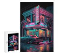 Puzzle pour Adultes1000 PCS Neon Nights in Miami Puzzles pour Adolescents, Jouet, Décoration Murale, Passe-Temps, Cadeau d'anniversaire, Cadeaux, 1000 PCS