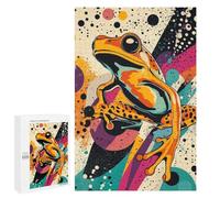 Puzzle pour Adultes1000 PCS Playful Frog Pop Art Print Colorful Nature Décor, Animal Lover Gift, Retro Wall Art F... Puzzle pour Adultes, Jeux en Famille, Découpe De Précision, Cadeaux Uniques pour U