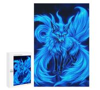 Puzzle pour Adultes1000 PCS Power Kitsune Fox Neon Puzzle Casse-tête, Jeu D'assemblage De Motifs, Cadeau d'anniversaire Unique 1000 PCS