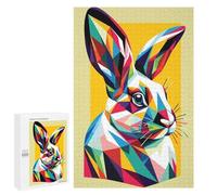 Puzzle pour Adultes1000 PCS Rabbit WPAP Pop Art Casse-tête pour Adolescents, Jeu De Réflexion, Décoration Intérieure, Cadeau d'anniversaire Unique 1000 PCS