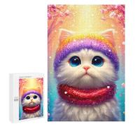 Puzzle pour Adultes1000 PCS Rainbow Kitty in Winter Wonderland Puzzle pour Adolescents pour S'amuser en Famille, Un Défi Éducatif, Un Cadeau d'anniversaire Unique 1000 PCS