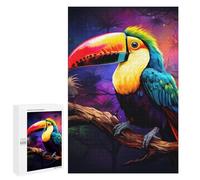 Puzzle pour Adultes1000 PCS Rainbow Toucan in Tropical Night Puzzle pour Adultes, Jeu De Réflexion, Cadeau d'anniversaire Ou De Noël 1000 PCS
