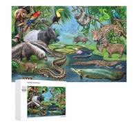 Puzzle pour Adultes1000 PCS Rainforest Wildlife Compilation Puzzles pour Adolescents, Jouet, Décoration Murale, Passe-Temps, Cadeau d'anniversaire, Cadeaux, 1000 PCS