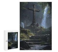 Puzzle pour Adultes1000 PCS Stone Cross in Forest Casse-tête pour Adolescents, Jeu De Réflexion, Décoration Intérieure, Cadeau d'anniversaire Unique 1000 PCS