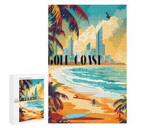 Puzzle pour Adultes1000 PCS Surfing Gold Coast Casse-tête pour Adolescents, Jeu De Réflexion, Décoration Intérieure, Cadeau d'anniversaire Unique 1000 PCS