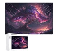 Puzzle pour Adultes1000 PCS Thunderstorm Tree Landscape -4 Puzzles pour Adultes - Jeux Relaxants Qui Améliorent La Mémoire - Idéal comme Cadeau pour Toute La Famille 1000 PCS