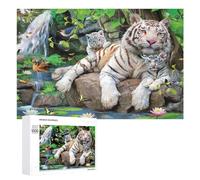 Puzzle pour Adultes1000 PCS Tiger Family in Amazon Rainforest Puzzle pour Adultes, Jeu De Réflexion, Cadeau d'anniversaire Ou De Noël 1000 PCS