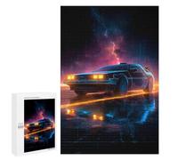 Puzzle pour Adultes1000 PCS Time Machine Neon Lights -2 Puzzle pour Adolescents pour S'amuser en Famille, Un Défi Éducatif, Un Cadeau d'anniversaire Unique 1000 PCS
