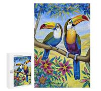 Puzzle pour Adultes1000 PCS Toucans on A Floral Tree Casse-tête pour Adolescents, Jeu De Réflexion, Décoration Intérieure, Cadeau d'anniversaire Unique 1000 PCS