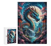 Puzzle pour Adultes300 PCS Blue Dragon Angry Fantasy Puzzle Casse-tête, Jeu D'assemblage De Motifs, Cadeau d'anniversaire Unique 300 PCS