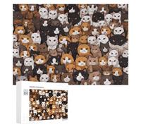 Puzzle pour Adultes300 PCS Cat Crowd Compilation Puzzles pour Adolescents, Jouet, Décoration Murale, Passe-Temps, Cadeau d'anniversaire, Cadeaux, 300 PCS