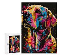 Puzzle pour Adultes300 PCS Colorful Abstract Dog Art Print-57 Puzzle pour Adolescents pour S'amuser en Famille, Un Défi Éducatif, Un Cadeau d'anniversaire Unique 300 PCS