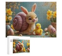 Puzzle pour Adultes300 PCS Easter Bunny and Chick Puzzles pour Adolescents, Jouet, Décoration Murale, Passe-Temps, Cadeau d'anniversaire, Cadeaux, 300 PCS